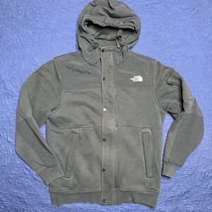 The North Face‎ Highrail Fleece Jacket Mens L Black Hooded Face Mask Lined Nice!